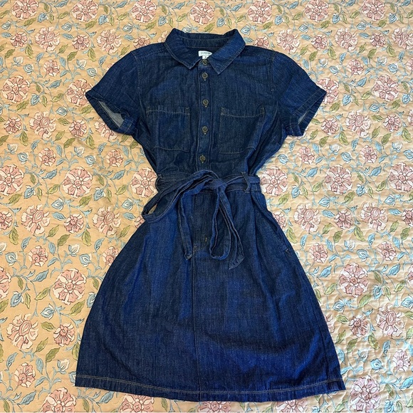 J. Crew Dresses & Skirts - J. Crew Dark Indigo Denim Shirt Dress